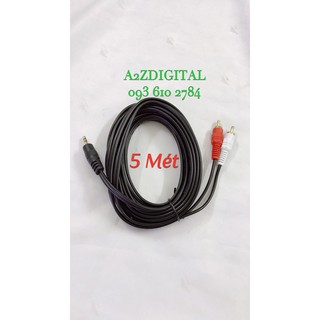 DÂY LOA CHUYỂN TỪ JACK CẮM 3.5mm SANG 2 JACK BÔNG SEN _ RCA DÀI 5 Mét