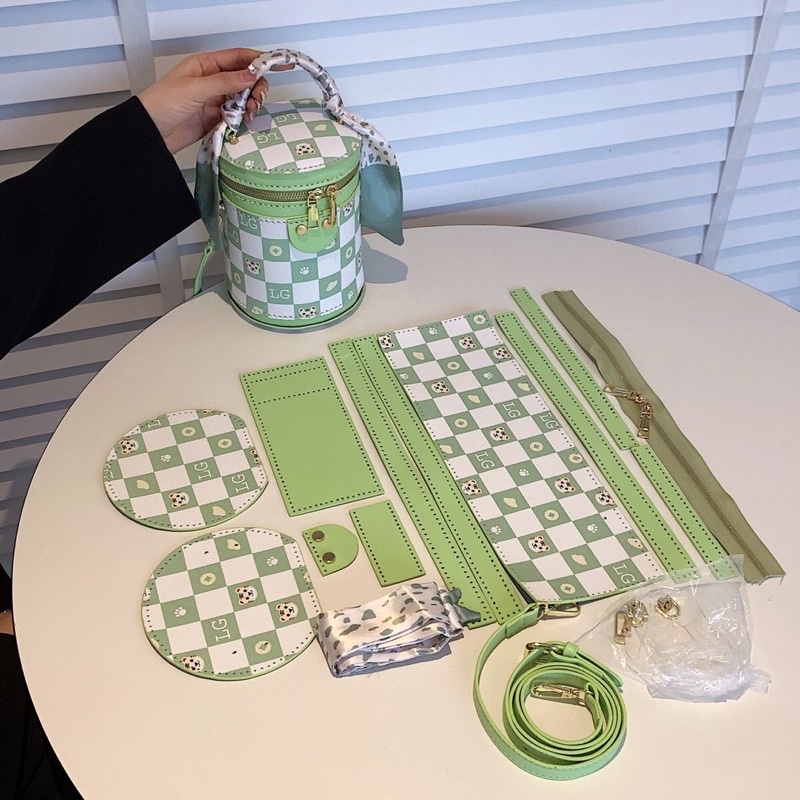 M35_Túi PU Hình Tròn DIY Tự May Handmade