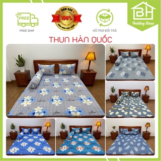 Bộ drap thun lạnh Hàn Quốc, bộ 4 món gồm ga + áo gối