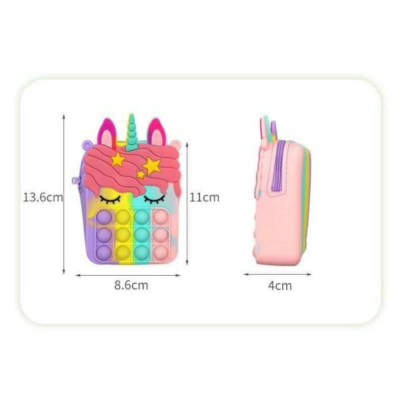 Túi silicon Pony phiên bản pop it cực xinh cho bé