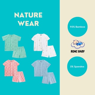 Bộ cộc tay cài giữa | sợi tre tự nhiên Nature Wear cho bé trai bé gái