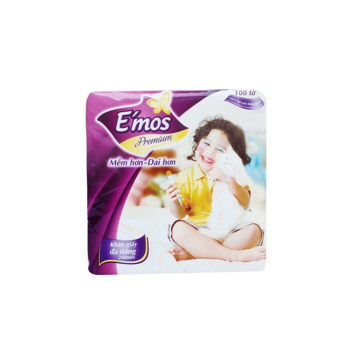 [Mã HC1505 giảm 8% đơn 250K] [Combo 10 bịch] KHĂN GIẤY ĐA NĂNG EMOS Premium 100 TỜ