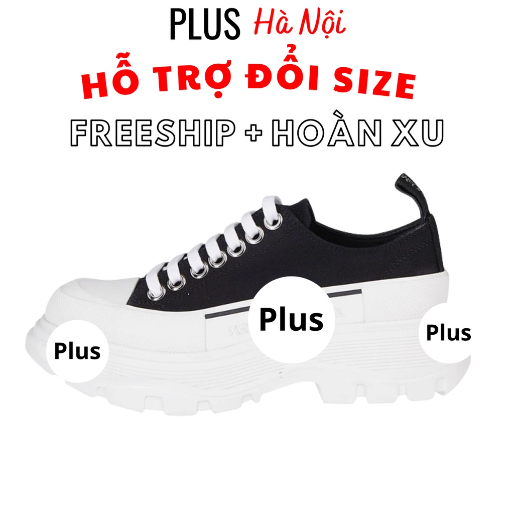 Giày thể thao sneaker 𝐌𝐂 𝐐𝐔𝐄𝐄𝐍 trấn thành - thân giày vải đế cao su đúc - cổ thấp đế cao 8cm - màu sắc đen trắng
