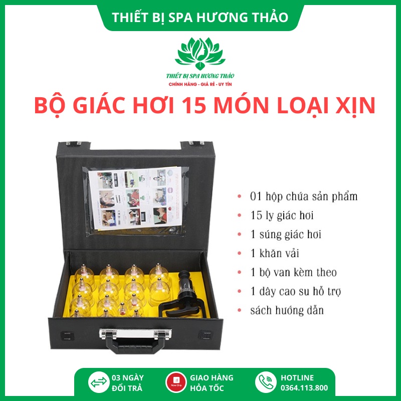 [Loại xịn] Bộ Giác Hơi Không Dùng Lửa 15 món