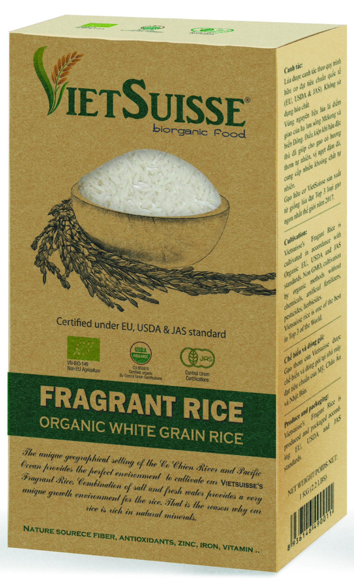 Gạo trắng hữu cơ VietSuisse 1kg