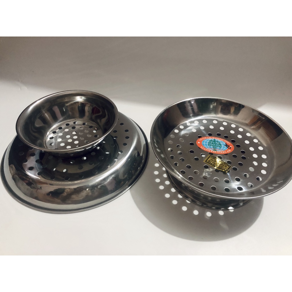 [Giá Sỉ] Vỉ hấp, dĩa hấp, xửng hấp inox có đế - Đồ xôi inox đa năng size 22cm 26cm