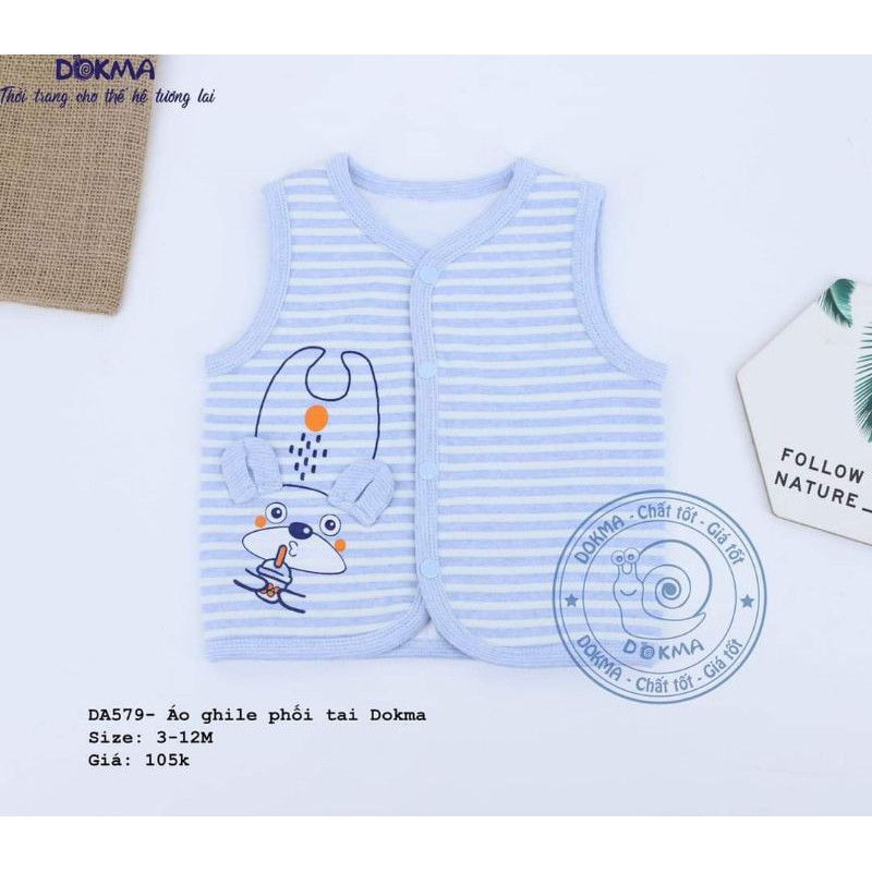 Áo Gile nỉ Dokma cho bé sơ sinh