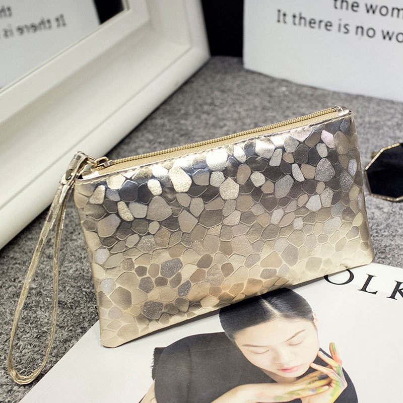 Raya Promot Women Shiny Long Purse Wallet Clutch Card Coin Holder Zipper Bag Beg