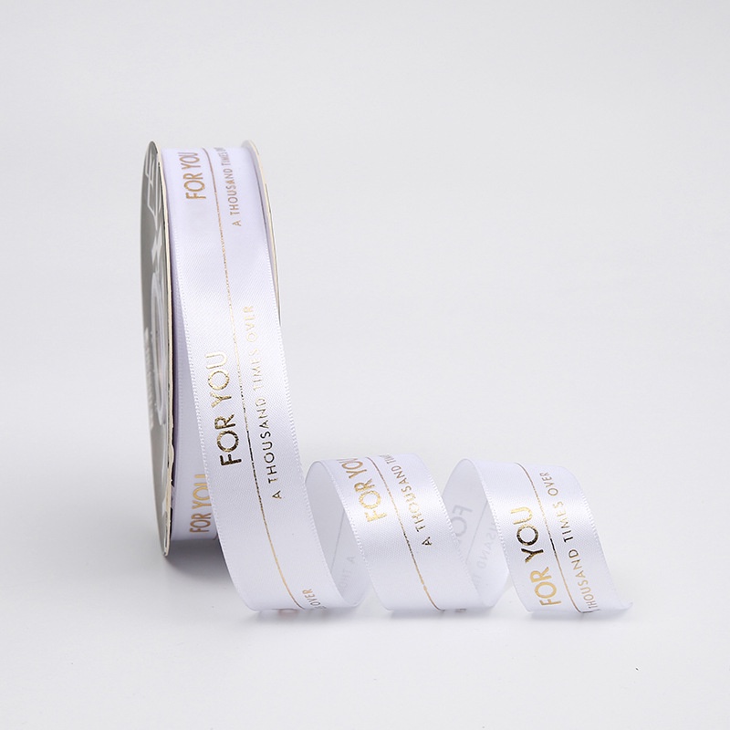 [Cuộn 43m-rộng 2,5cm] Dây Ruy Băng Trang Trí In Chữ &quot;For You&quot; 2.5cm Dài 42m Dành Cho Tiệc Cưới / Gói Quà