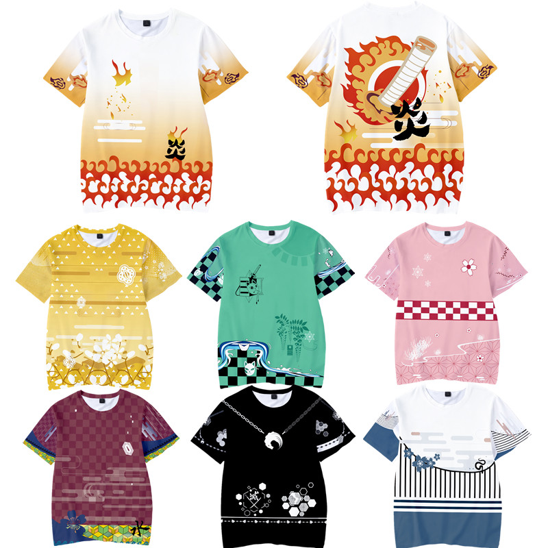 Thanh Gươm Diệt Quỷ Áo Thun Demon Slayer T-shirt Áo Thun 3d Hóa Trang Nhân Vật Hoạt Hình Cho Bé