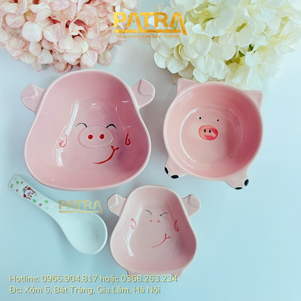 Bộ Bát Sứ Ăn Dặm Cho Bé Kèm Khay, Set Bát Sứ Ăn Dặm Cho Bé Tặng Kèm Thìa Dụng Cụ Ăn Dặm Màu Sắc Đáng Yêu Ngộ Nghĩnh