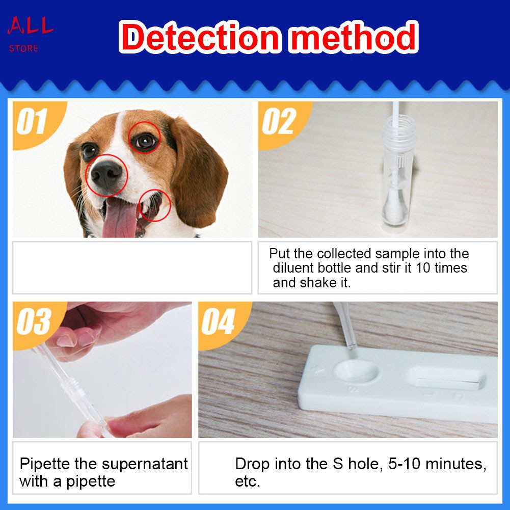 Dog Distemper Virus CDV/CPV Home Nasal Swab Health Test Paper One Step Test