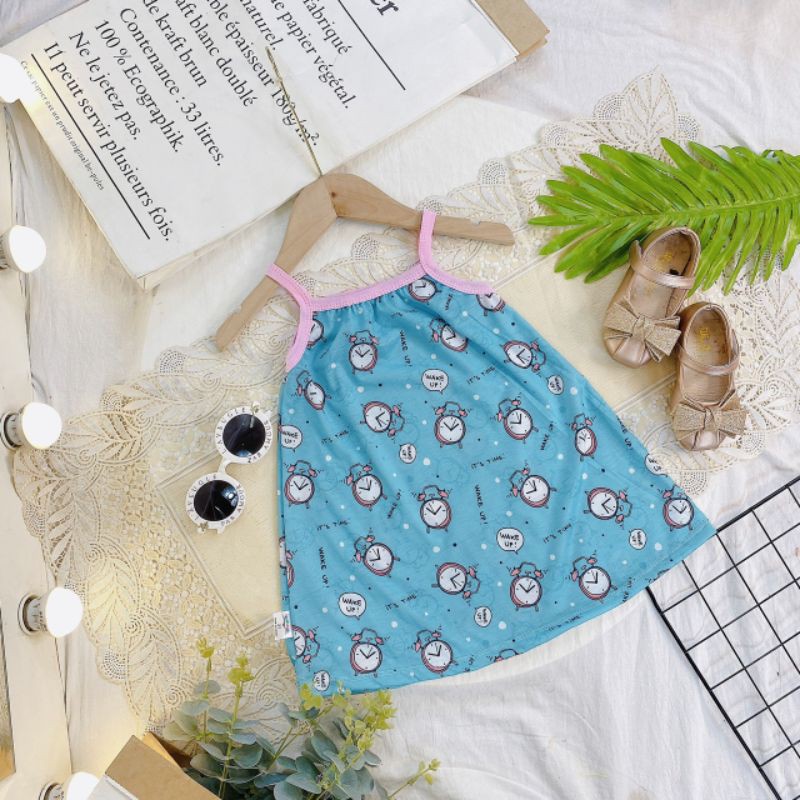 set 3 váy cotton thông hơi cho bé gái
