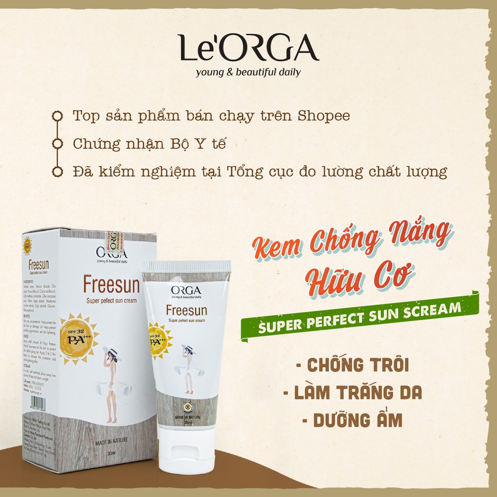 Kem Chống Nắng Le'Orga - Freesun Chống Trôi, Xịt Dưỡng Trắng Da | BigBuy360 - bigbuy360.vn