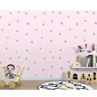 1m Giấy dán tường khổ rộng 45cm sao biển hồng