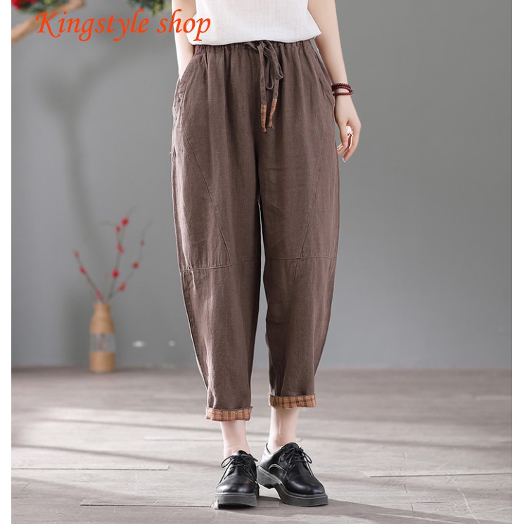 Quần Baggy Đũi Xước Nữ Lưng Thun Thời Trang Ống Rộng Giá Tốt Nhất Kingstyle shop