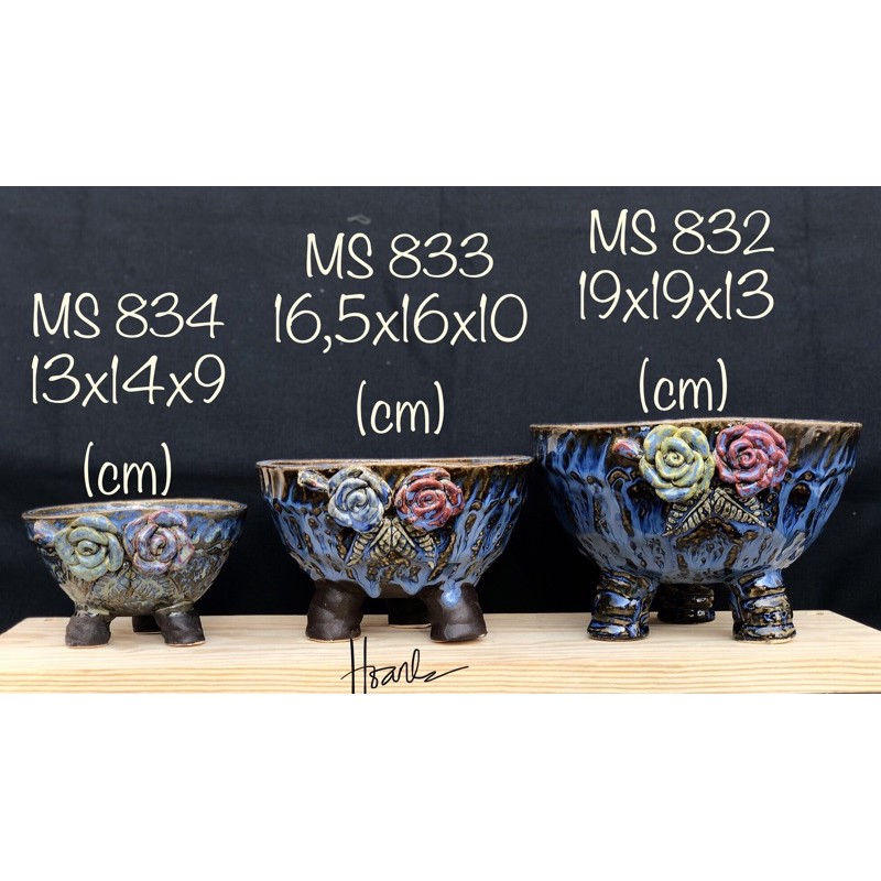Chậu xuất Hàn - chậu trồng sen đá/xương rồng 834