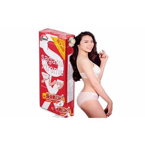 Bao Cao Su SAGAMI Feel Long - Nhật Bản, Siêu mỏng - Gân Gai - Kéo Dài Thời Gian - hộp 10 cái