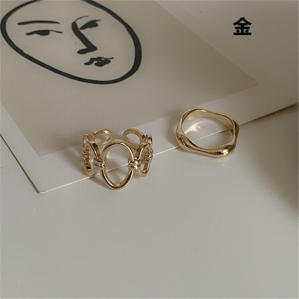 Set 2 nhẫn đeo tay thiết kế đơn giản thời trang cho nữ
