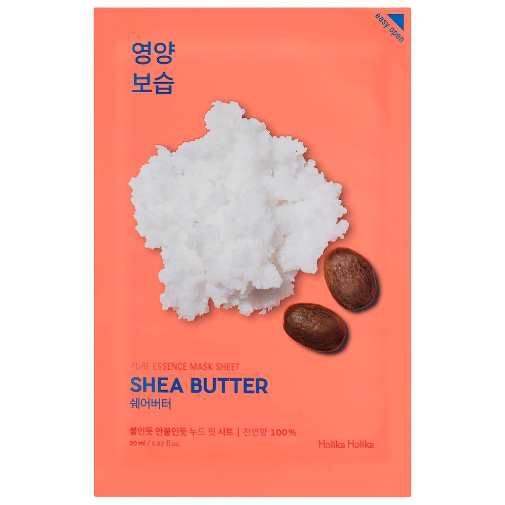 Mặt Nạ Giấy Holika Holika Pure Essence Mask Sheet no.1 Shea Butter - Chiết xuất Bơ hạt mỡ