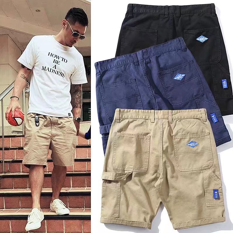 Quần Short Kaki Màu Đen / Xanh Quân Đội Phong Cách Hàn Quốc Thời Trang Mùa Hè Cho Nam Size S-4XL
