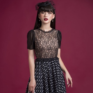 [Hiệu Elise] Đầm ren chấm bi elise new tag size XS
