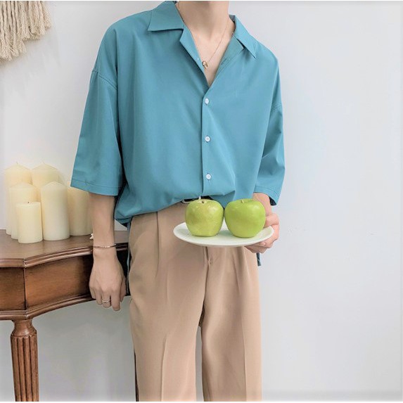 Áo Sơ Mi tay lỡ vải lụa Bluedee Long