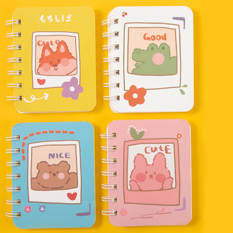 Sổ tay ghi chép OMIE sổ mini ghi chép kế hoạch, công thức, từ vựng gáy lò xo họa tiết cute bỏ túi tiện lợi