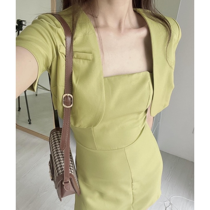 Váy 2 dây dáng ôm kèm vest cộc tay hàng chuẩn L1 - Cuastore.vn