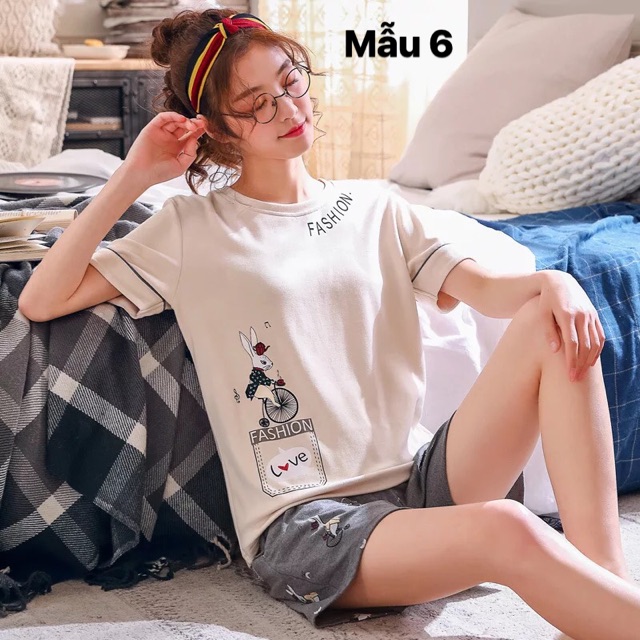 Bộ thun ngắn mặc nhà, hoạ tiết xinh xắn, chất mát | BigBuy360 - bigbuy360.vn