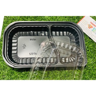 HỘP ĐẾ ĐEN 2 NGĂN - 1 BỘ 100 HỘP ( KÈM NẮP )