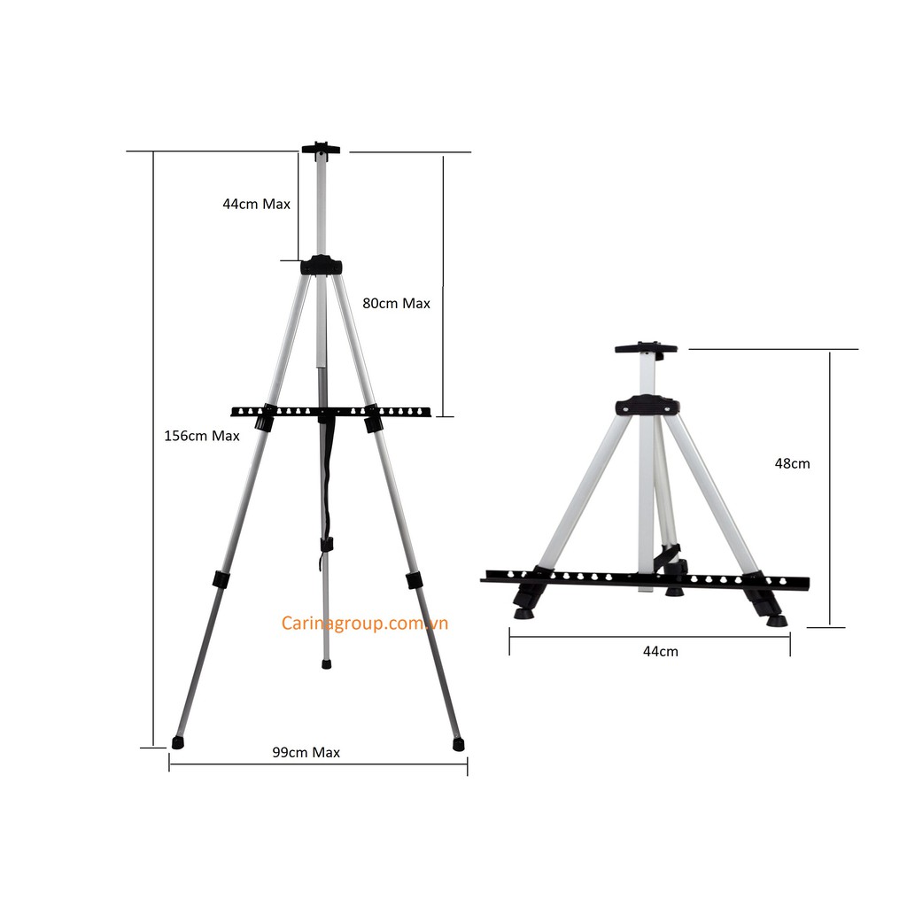 [Nhập khẩu chính hãng] Giá vẽ tranh bằng nhôm 3 chân gấp xếp