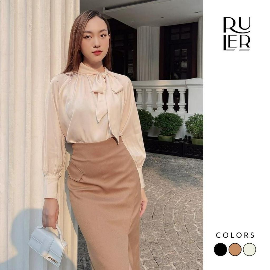 Chân váy vạt chéo túi giả chất vải kaki THE RULER