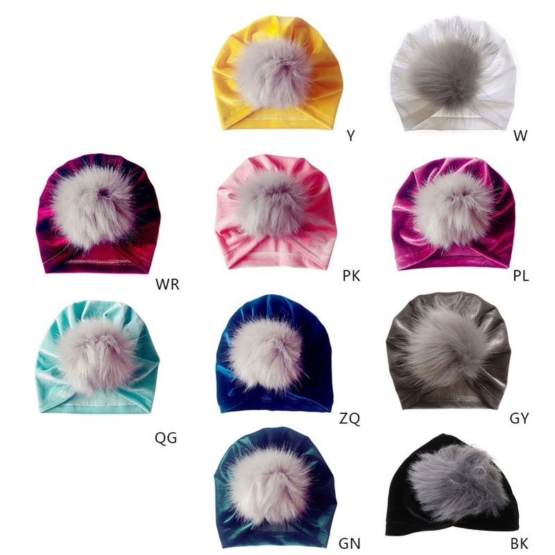 Inn Mũ Turban Bằng Vải Nhung Mềm Mịn Lấp Lánh Mùa Đông Cho Bé Gái Sơ Sinh