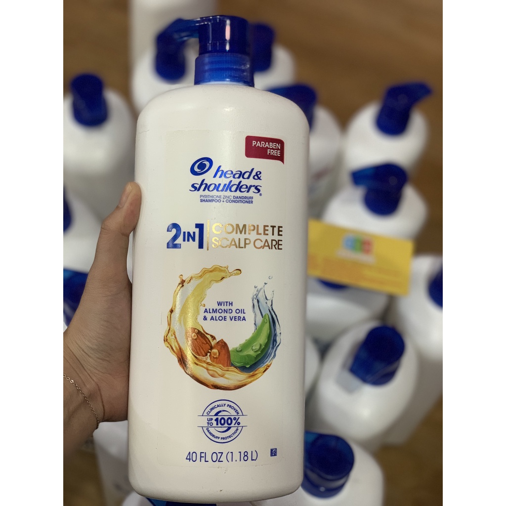 DẦU GỘI Mỹ HEAD AND SHOULDER 2 IN 1 HẠNH NHÂN BƠ 1.18L của Mỹ