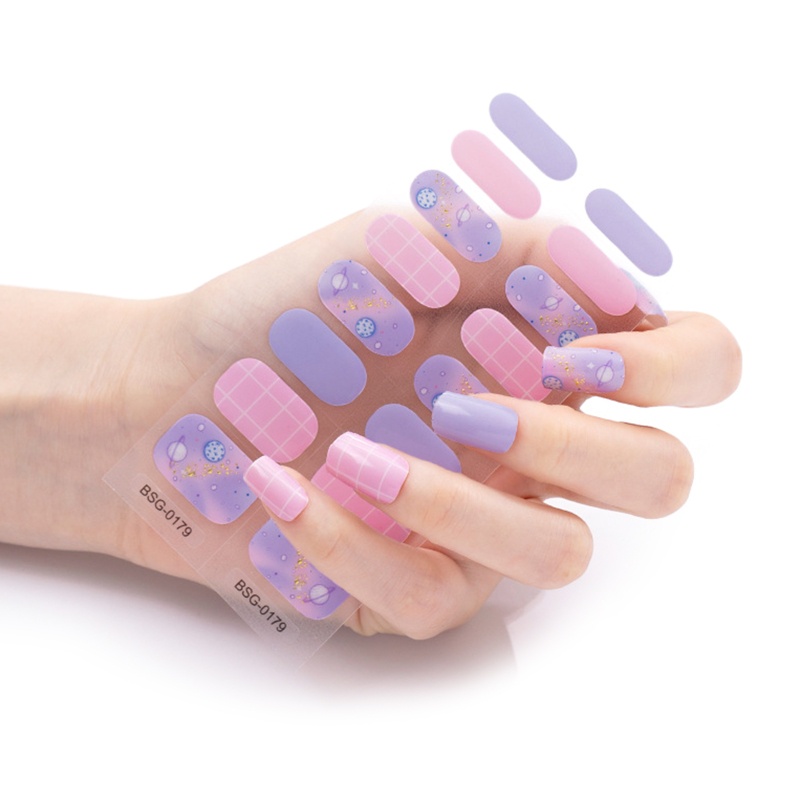 Sticker Dán Móng Tay Dạng Gel Chống Nước Bán Nguyệt Thời Trang Cổ Điển