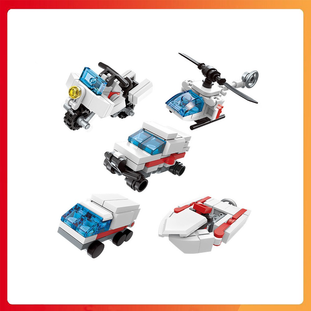 Combo 10 bộ đồ chơi xếp hình cho bé, lắp ráp lego mini mô hình các loại xe