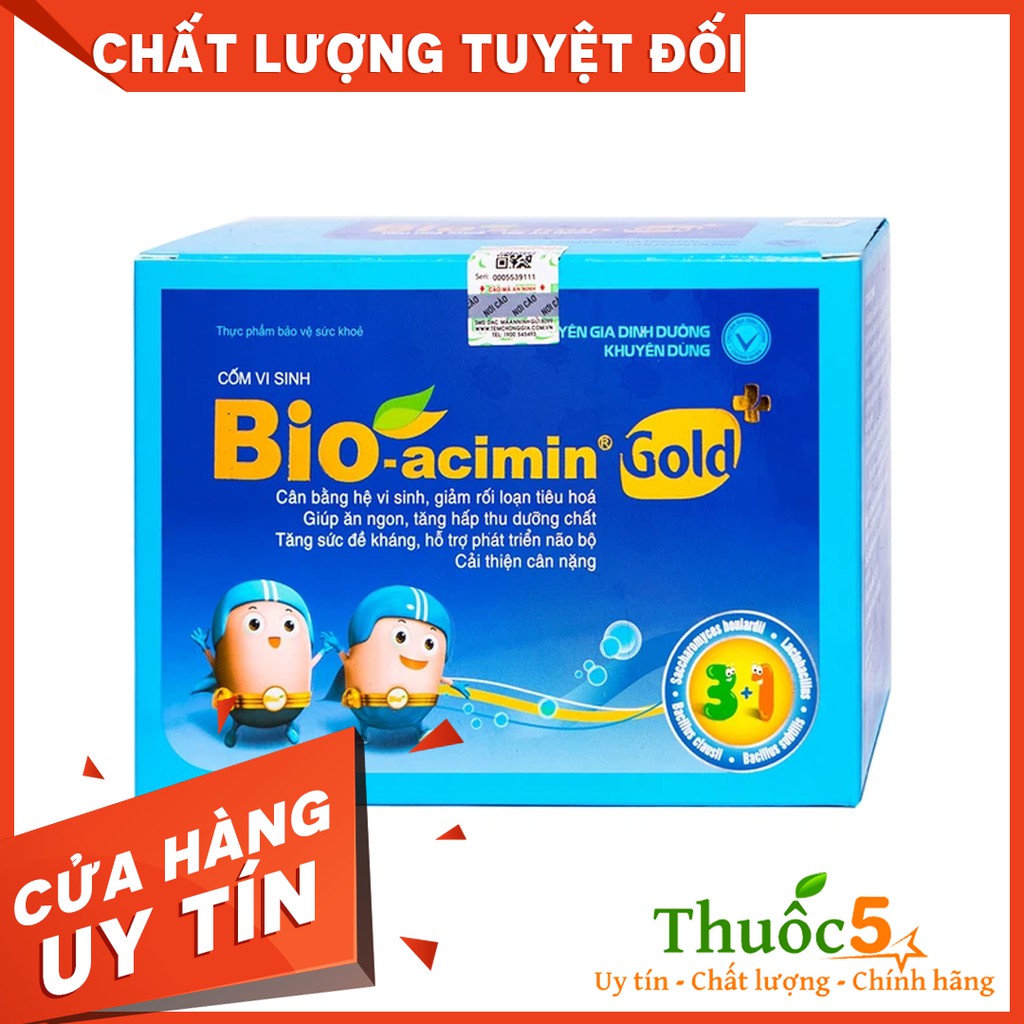 [GIÁ GỐC] Bio-acimin Gold+ hỗ trợ tiêu hóa cho bé hộp 30 gói