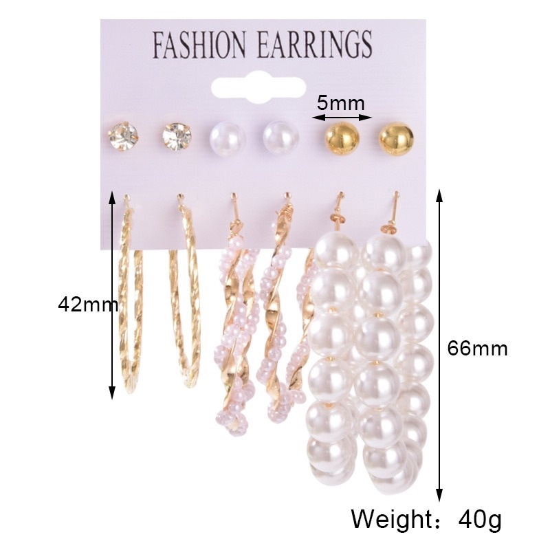 Set 6 Cặp Khuyên Tai Nữ Thời Trang