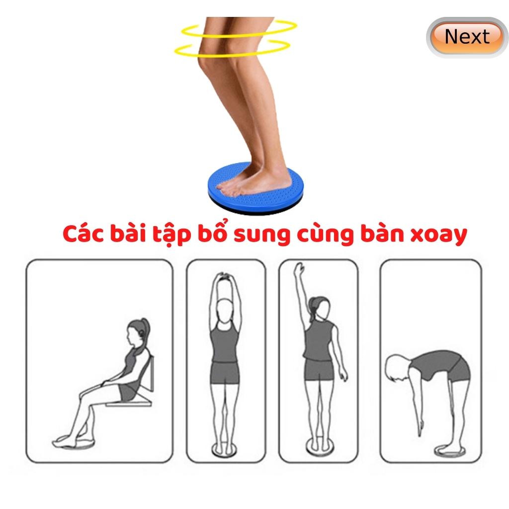 Đĩa xoay eo tập thể dục 360 độ bàn xoay tập cơ bụng eo thon giảm cân tại nhà phòng gym có hạt massage bàn chân WEGO
