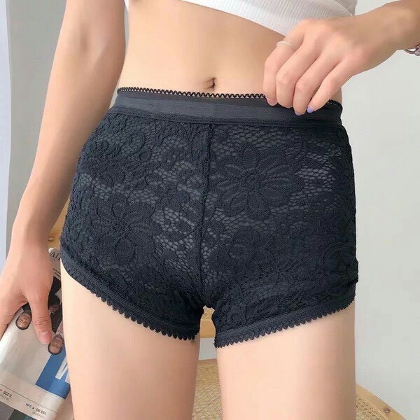 Quần Đùi Mặc Váy Ren Hoa Ba Màu, Quần Lót Váy Trơn Phối Ren Gợi Cảm [Ảnh Chụp Thật] - OQ062