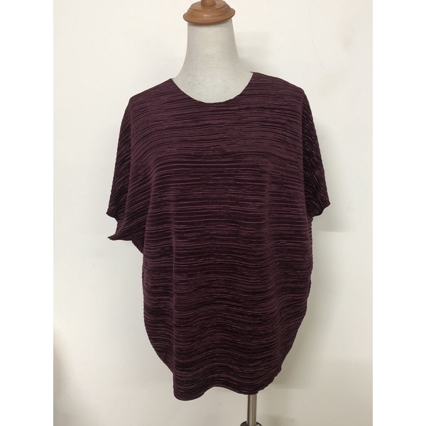 size L XL áo kiểu sơmi thun nhún siêu độc lạ sang màu tím nho rất tây mới cao hơi rạn cổ 2hand