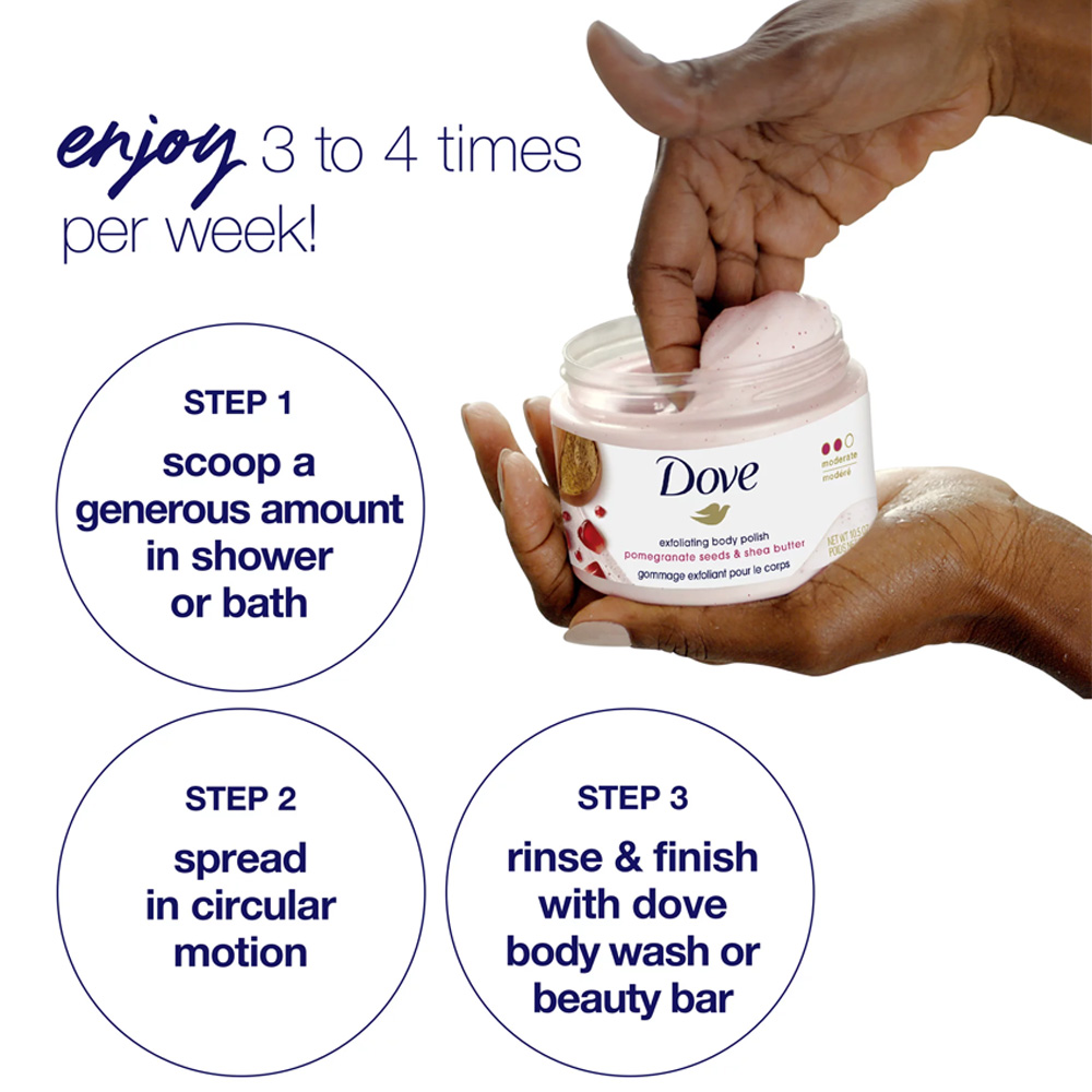 Tẩy tế bào chết Dove Exfoliating Body Polish 298g của Mỹ