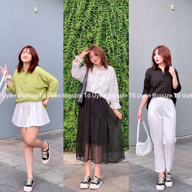 (T.U Bigsize 50-80kg) Áo Sơ Mi Đuôi Tôm Dài Tay Đũi Gân QC loại 1 #91