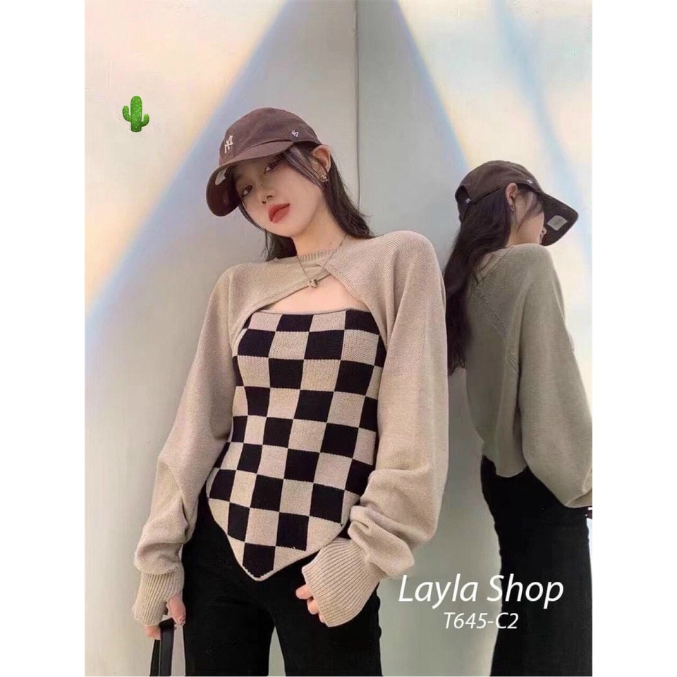 sét áo dây ô+áo khoác ngoài