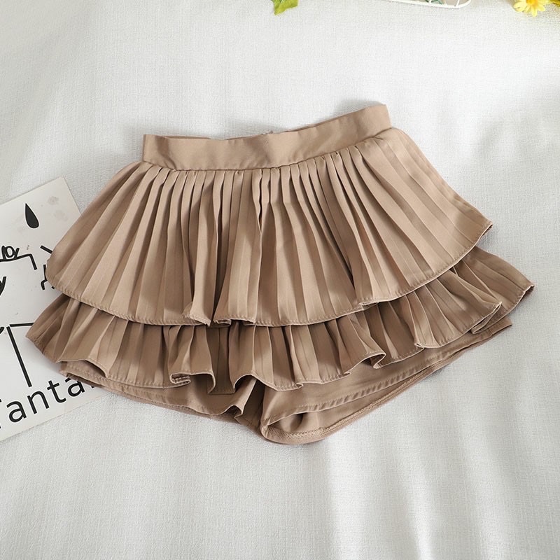 Chân váy xếp ly ngắn 2 tầng xòe xinh xắn giá rẻ nhiều màu sắc dập li chuẩn