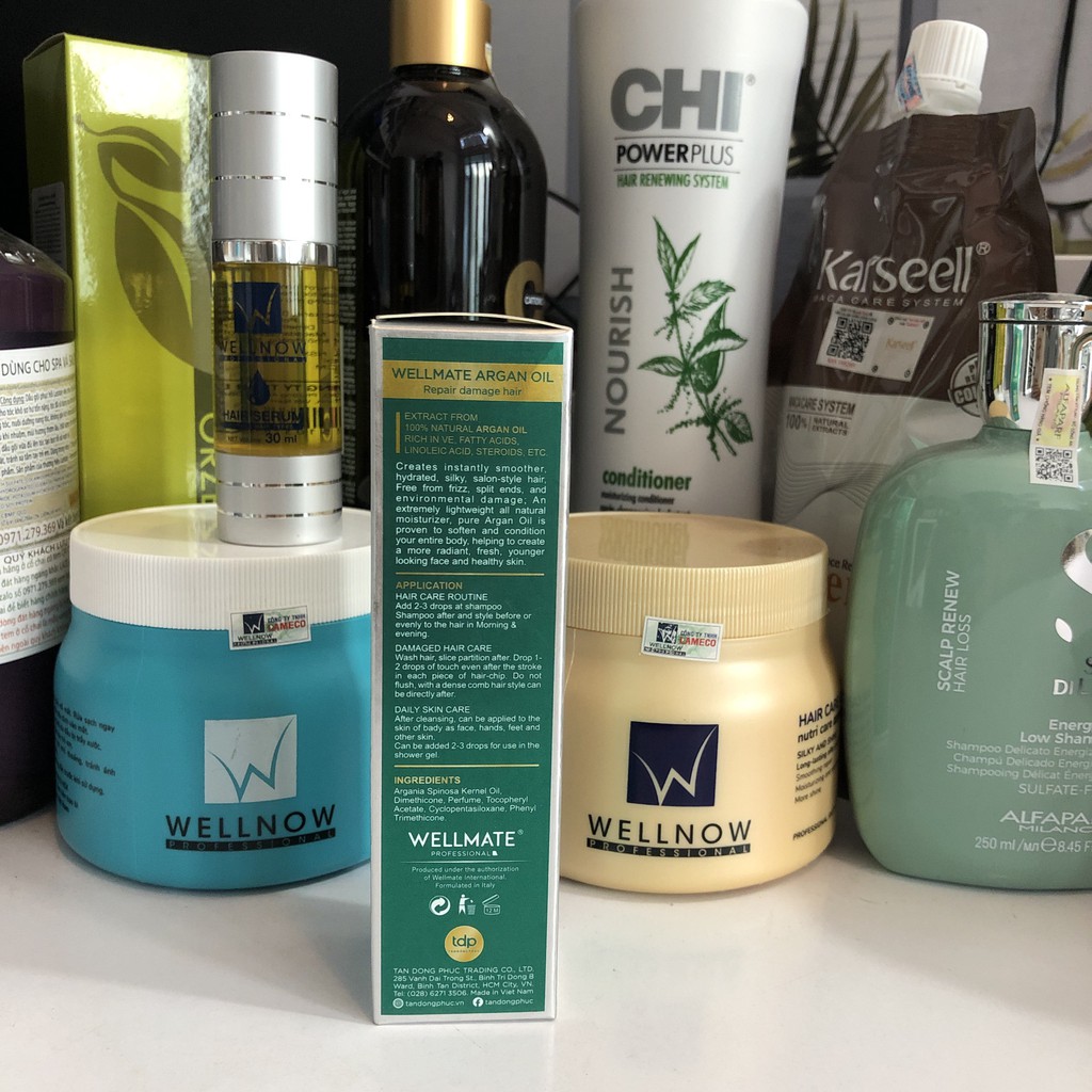 Tinh Dầu Phục Hồi Tóc Hư Tổn Nặng wellmate Argan Oil 60ml
