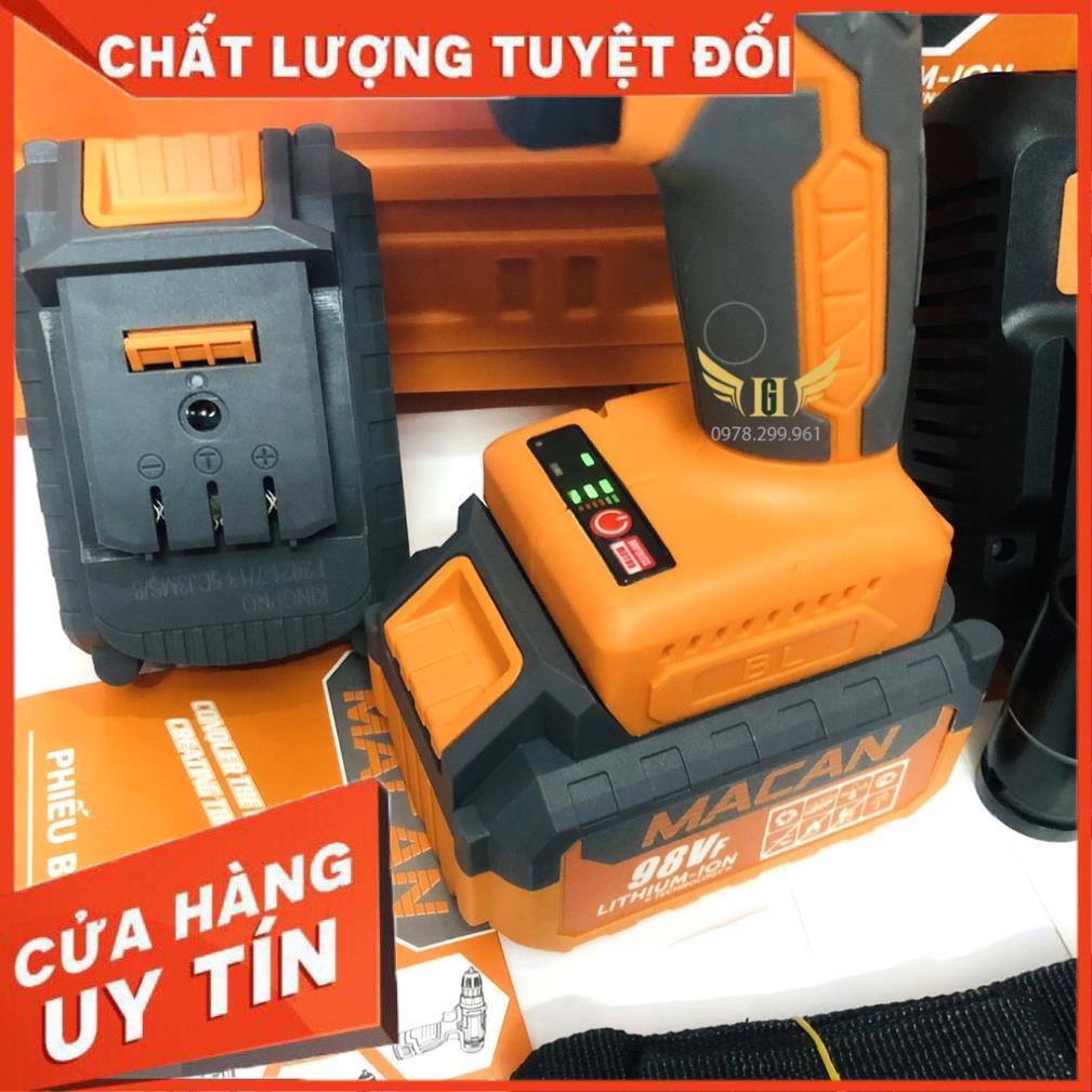 Máy Siết Bulong MACAN 98Vf - Lực Siết Chuẩn 360Nm-3 tốc độ-Pin khủng 10 Cell-Động Cơ Không Chổi Than
