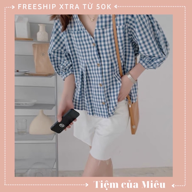 SET ULZZANG ÁO BBD CARO MIX QUẦN SOOC TRẮNG | BigBuy360 - bigbuy360.vn