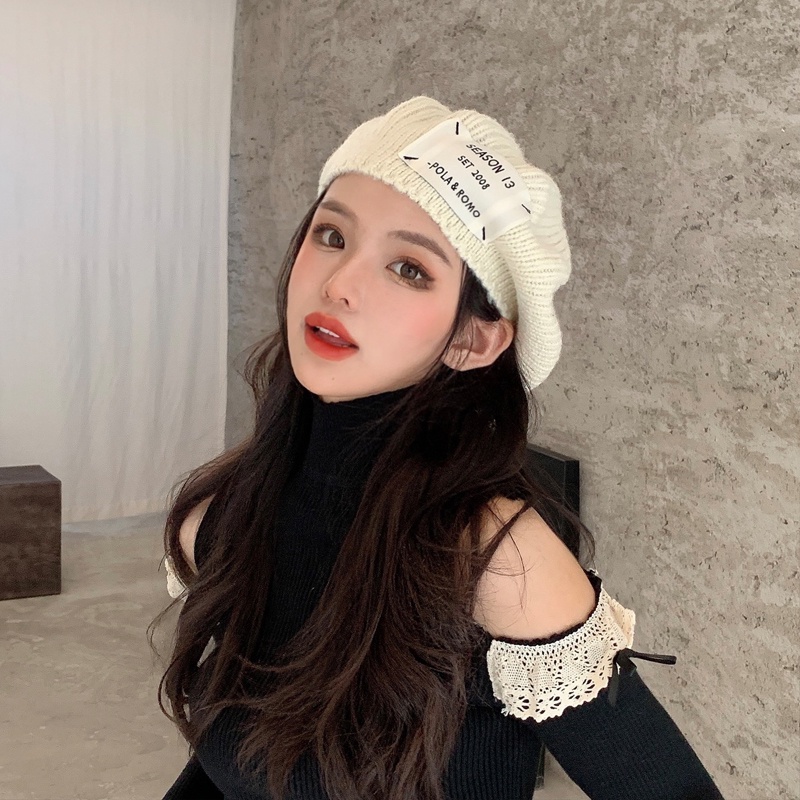 Mũ Beret Len Dệt Kim Phong Cách Thời Trang Hàn Quốc Dành Cho Nữ